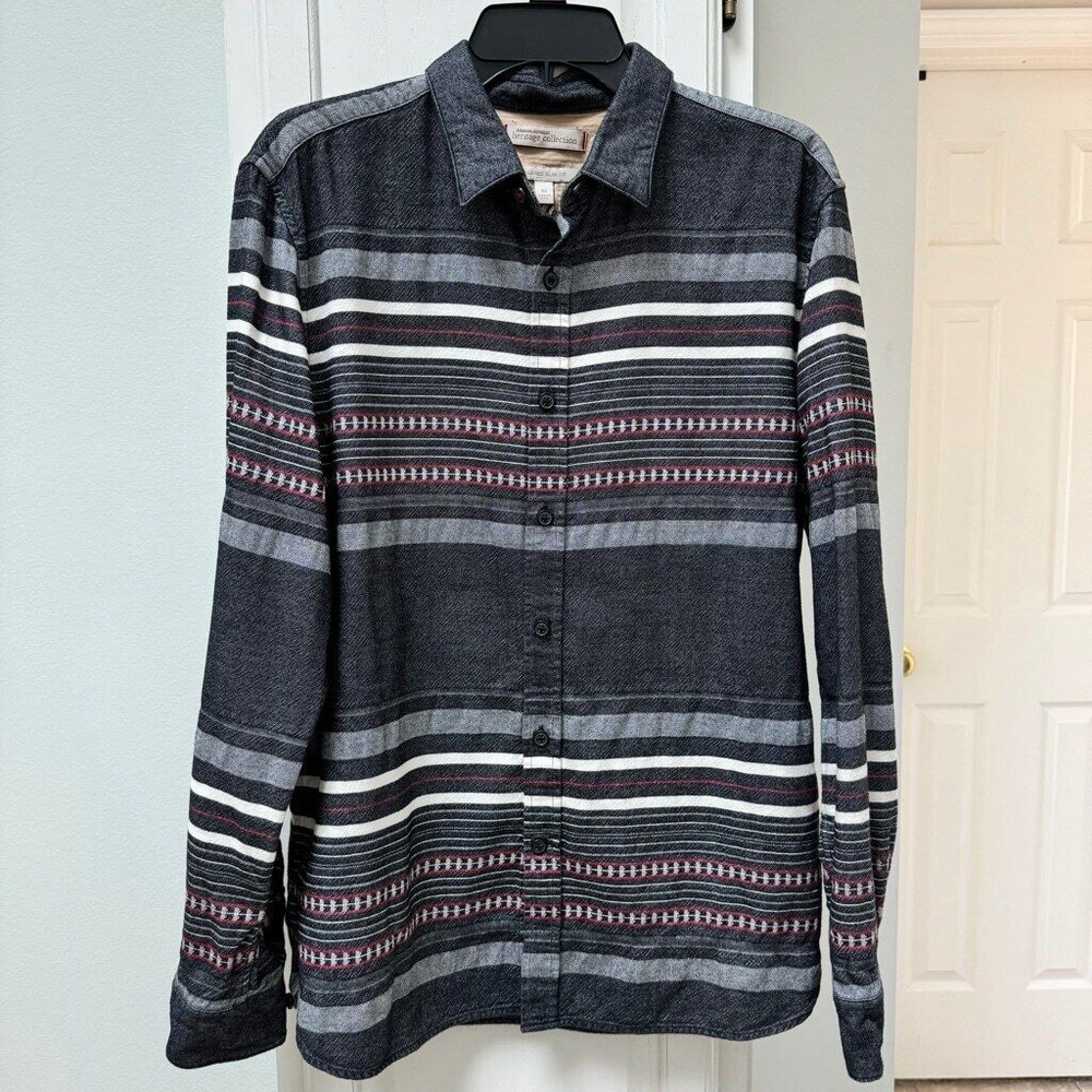 Banana Republic Heritage Collection Button Down Shirt Blanket Stripe M Slim Fit